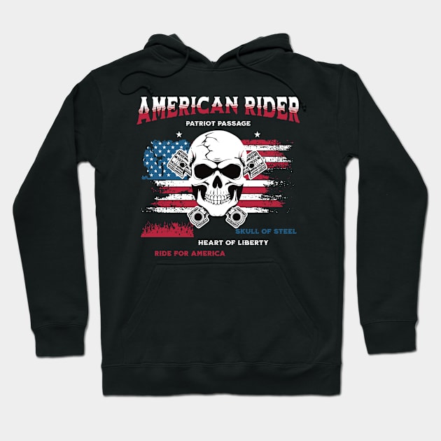 American rider Hoodie by BishBashBosh